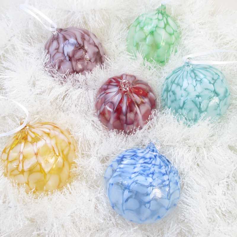 colorful hand blown glass christmas ornaments