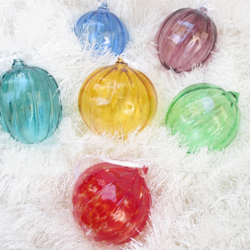colorful hand blown glass christmas ornaments